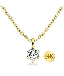14K Gold Necklace 14KY-SPE-1298-4 (MOQ 10 pcs)